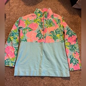 Lilly Pulitzer Pink and Green Floral Women's pullover top